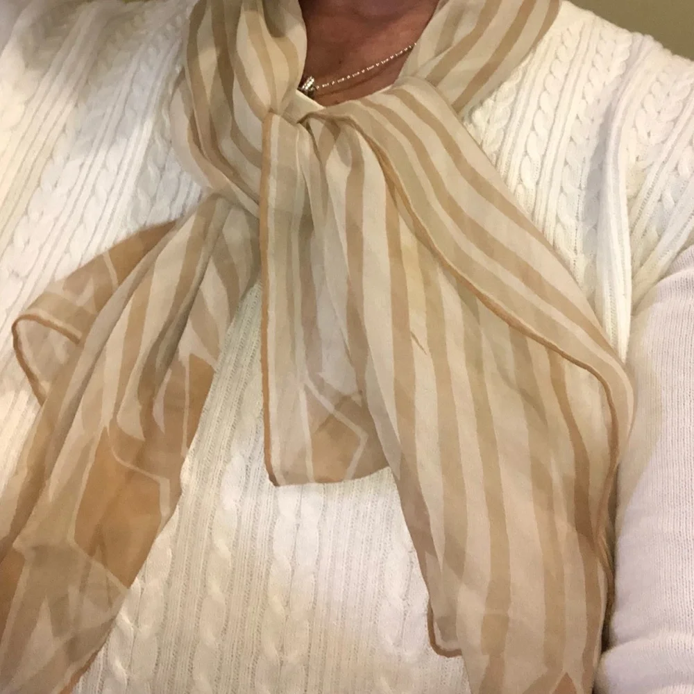 Vintage Vera Silk Skinny Striped Scarf